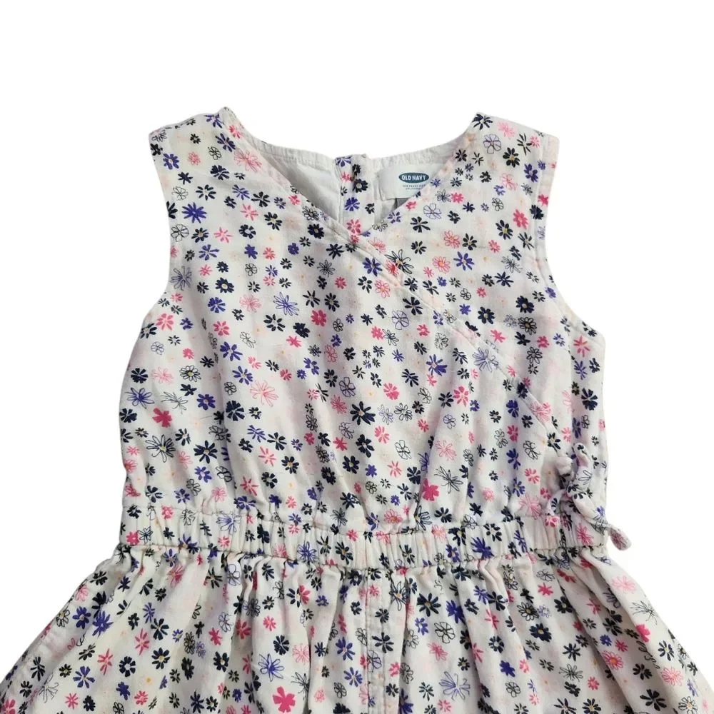 Old Navy Girls' Kids Floral White Sleeveless Lining Romper 100% Cotton Size 5T